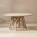 Jennifer Taylor Home Holland 60 Reclaimed Wood Round Dining Table Light Natural Cerused Reclaimed Pine Wood