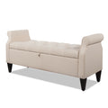 Jacqueline Tufted Roll Arm Storage Bench