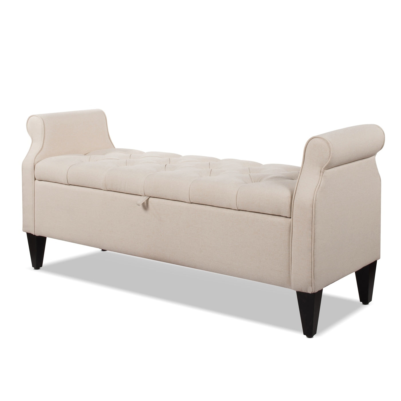 Jacqueline Tufted Roll Arm Storage Bench
