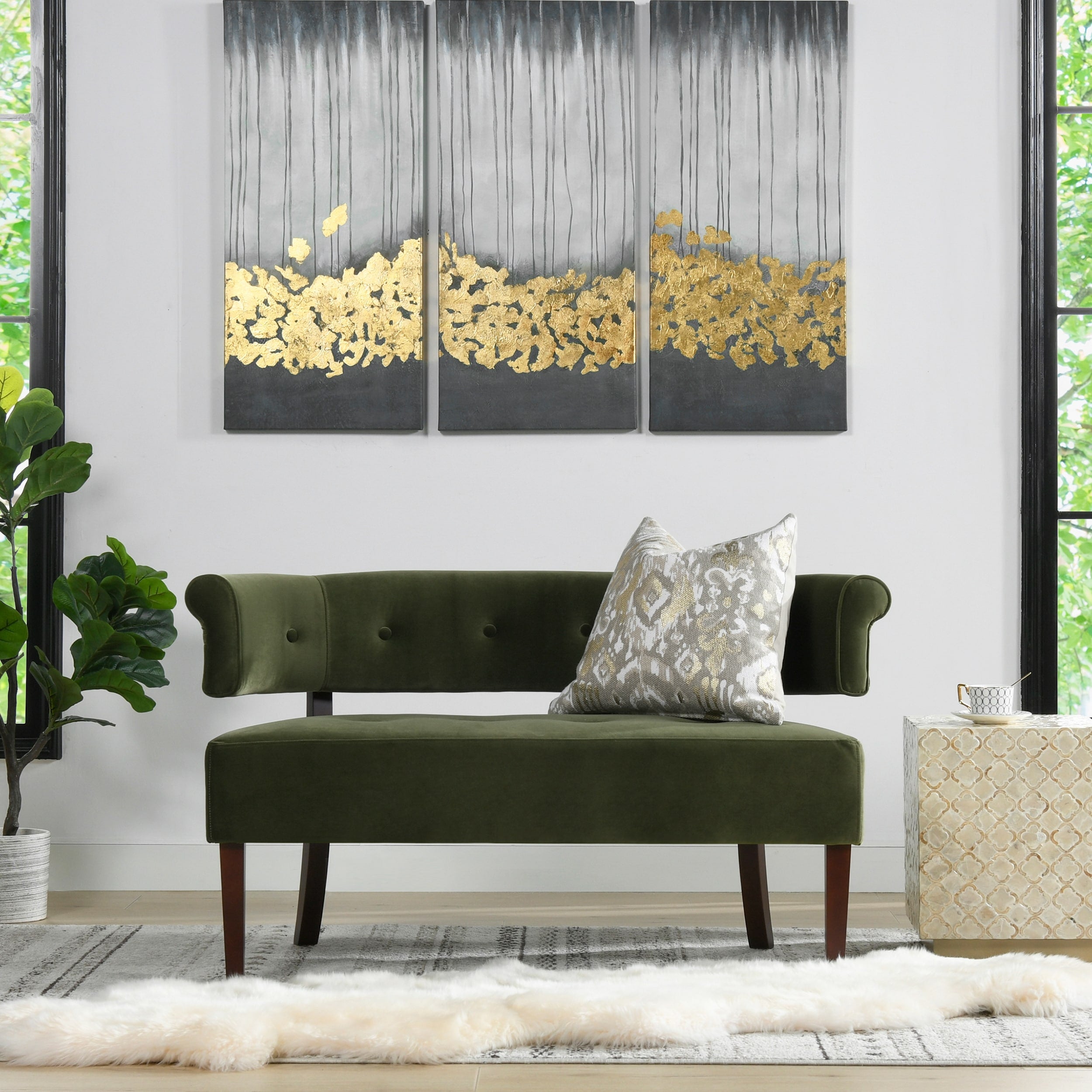 Jennifer Taylor Jared Tufted Bench Settee