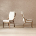 Jennifer Taylor Home Lennox High Back Upholstered Reclaimed Pine Dining Chair Set Of 2 Soft Flax Light Beige Chenille