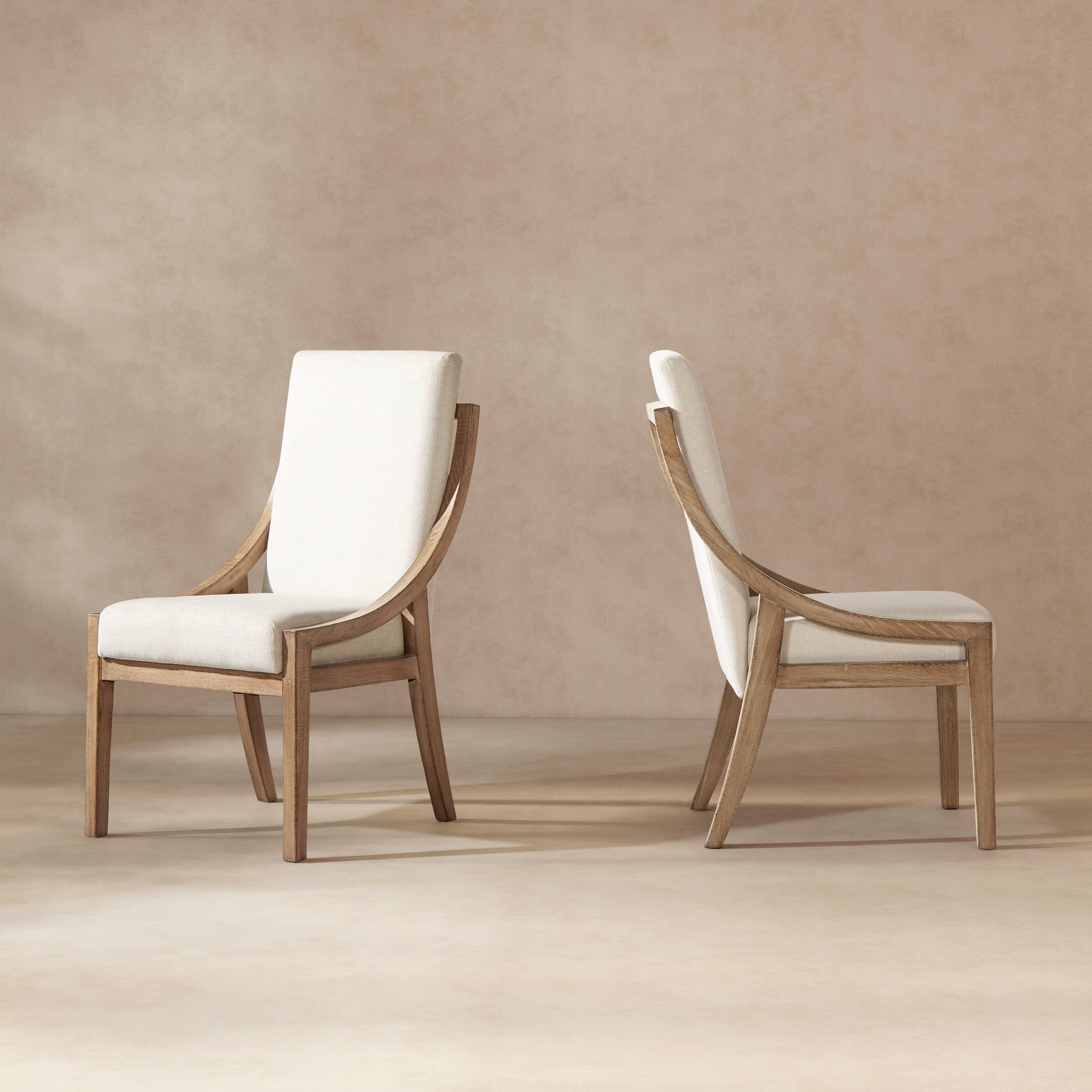 Jennifer Taylor Home Lennox High Back Upholstered Reclaimed Pine Dining Chair Set Of 2 Soft Flax Light Beige Chenille