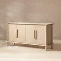 Jennifer Taylor Home Milo 71 Reclaimed Wood 4 Door Sideboard Light Natural Cerused Reclaimed Pine Wood