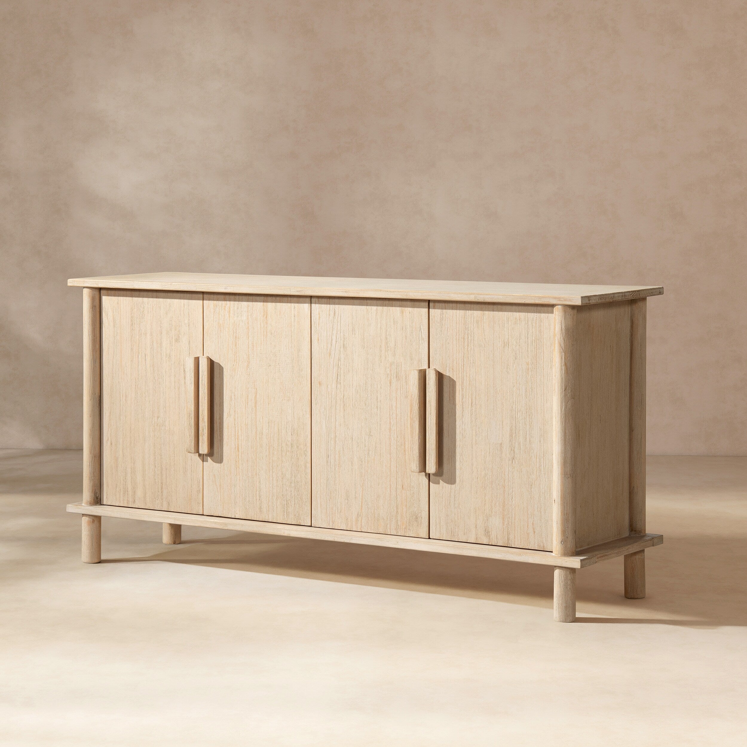 Jennifer Taylor Home Milo 71 Reclaimed Wood 4 Door Sideboard Light Natural Cerused Reclaimed Pine Wood