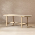 Jennifer Taylor Home Milo 85 8 Seat Oval Reclaimed Wood Dining Table Light Natural Cerused Reclaimed Pine Wood