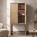 Jennifer Taylor Home Nolan 73 Reclaimed Wood Bar Cabinet With Wine Storage Antique Natural Brown Reclaimed Pine Wood