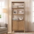 Jennifer Taylor Home Nolan 86 Reclaimed Wood Bookcase With Lower Cabinet Antique Natural Reclaimed Pine Wood