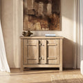 Jennifer Taylor Home Rowan 48 Solid Reclaimed Elm 2 Door Crossbar Accent Storage Cabinet