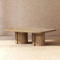 Jennifer Taylor Home Sonoma 50 Reclaimed Pine Pedestal Coffee Table Rustic Greige Brown Reclaimed Pine Wood