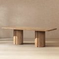 Jennifer Taylor Home Sonoma 95 Reclaimed Pine Split Pillar Dining Table 8 Seater Rustic Greige Brown Reclaimed Pine Wood