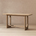 Jennifer Taylor Home Turnkey 72 Reclaimed Pine Modern Trestle Console Table Antique Natural Brown Reclaimed Pine Wood