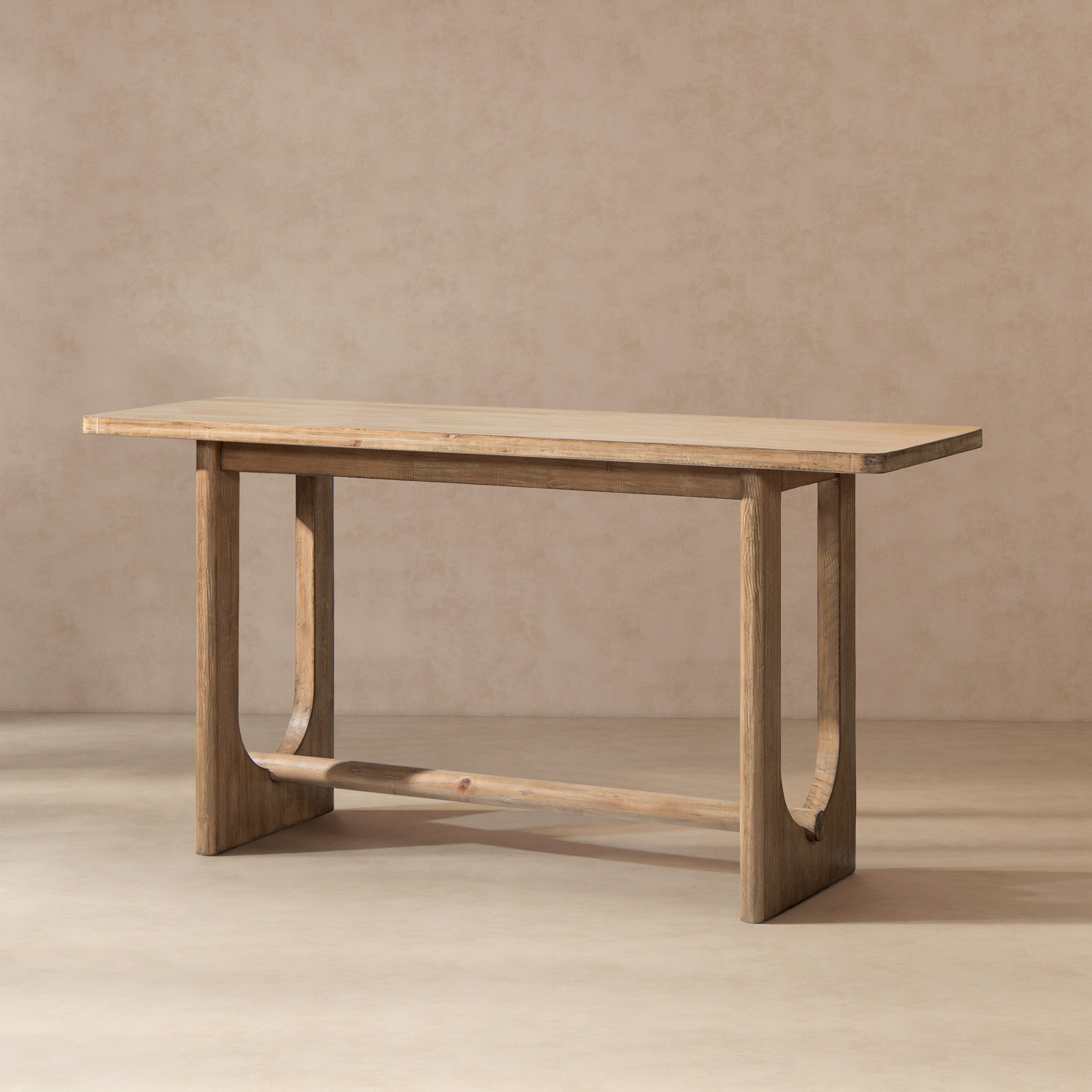 Jennifer Taylor Home Turnkey 72 Reclaimed Pine Modern Trestle Console Table Antique Natural Brown Reclaimed Pine Wood