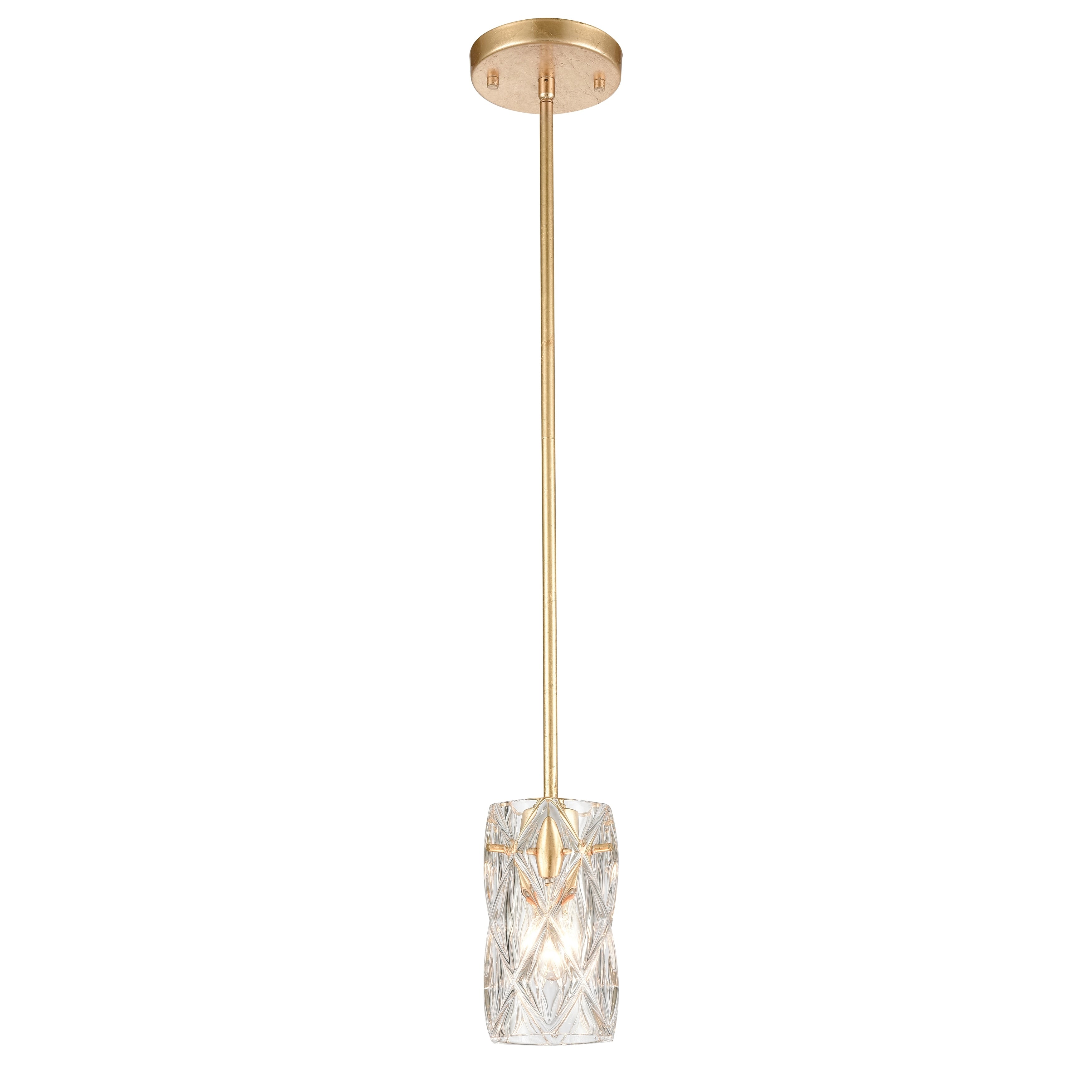 Jenning 4 Inch Wide 1 Light Mini Pendant In Parisian Gold Leaf 4In W X 4In D X 7In H