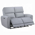 Jero Power Motion Recliner Loveseat Usb Port Light Gray Faux Leather