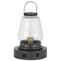 Jerry Lantern Table Lamp Bubble Glass Shade Usb Ports Dark Bronze