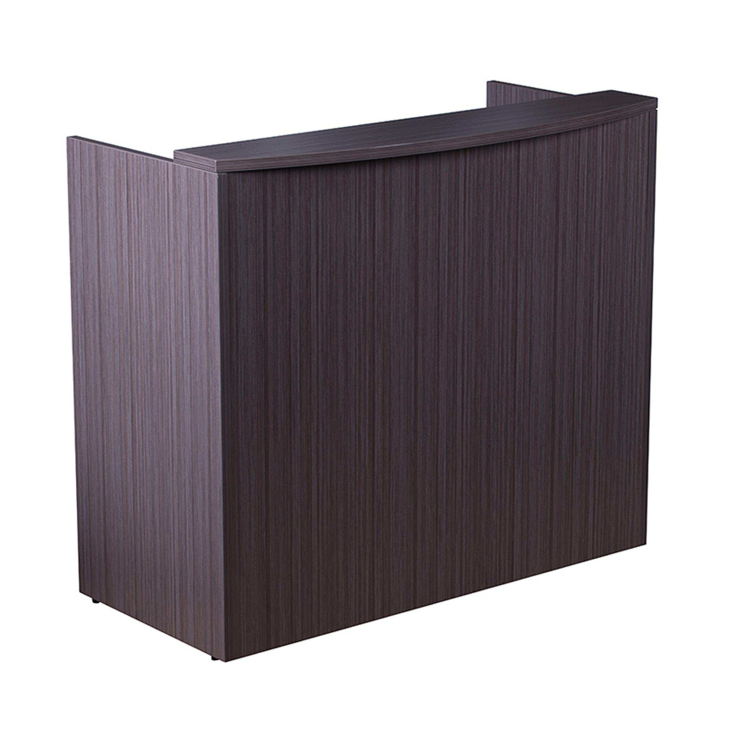 Jery Reception Desk 48 Inch Modesty Panel Driftwood Smoke Gray
