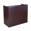 Jery Reception Desk 48 Inch Modesty Panel Mahogany Red Melamine