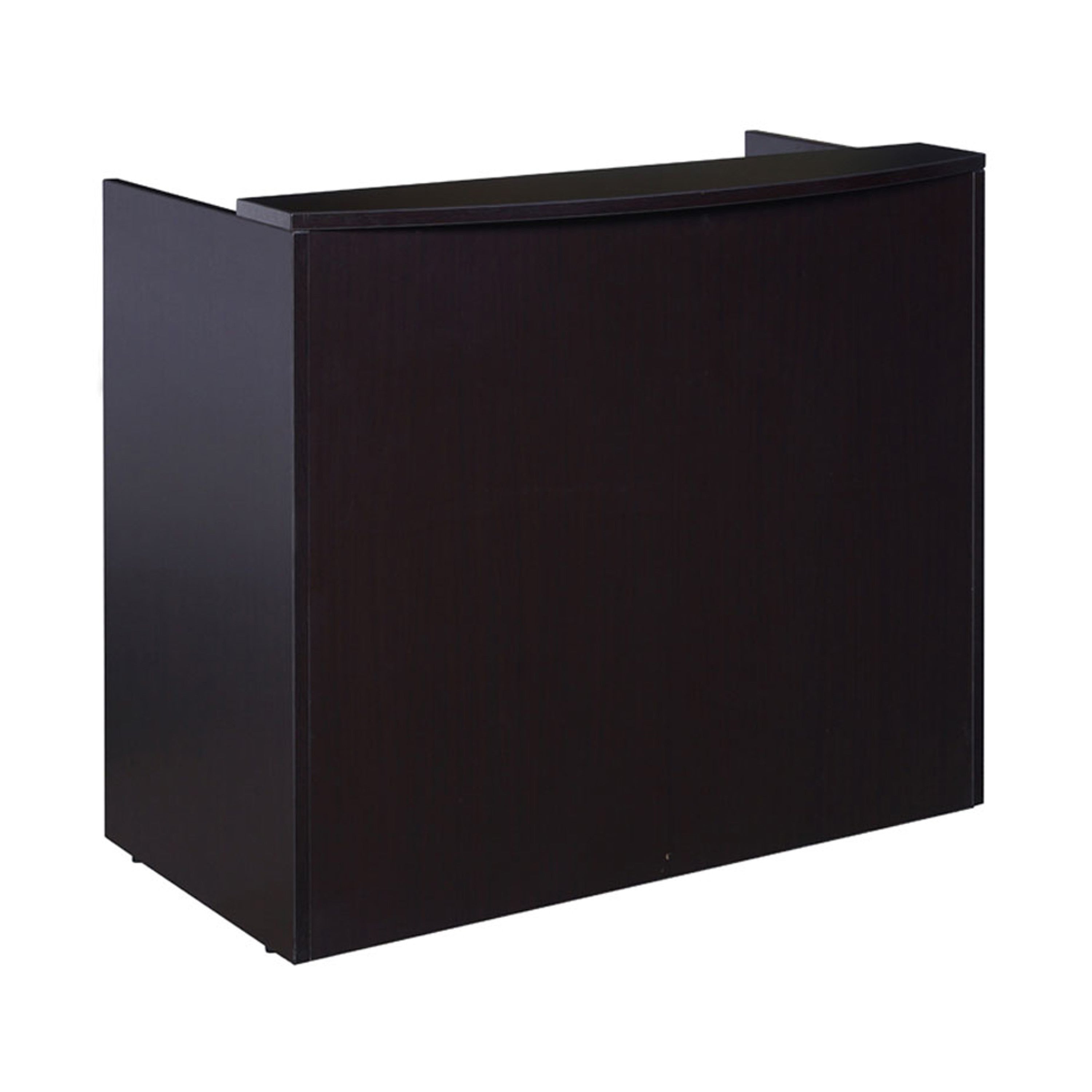 Jery Reception Desk 48 Inch Modesty Panel Mocha Brown Melamine