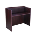 Jery Reception Desk 71 Inch Modesty Panel Mahogany Red Melamine
