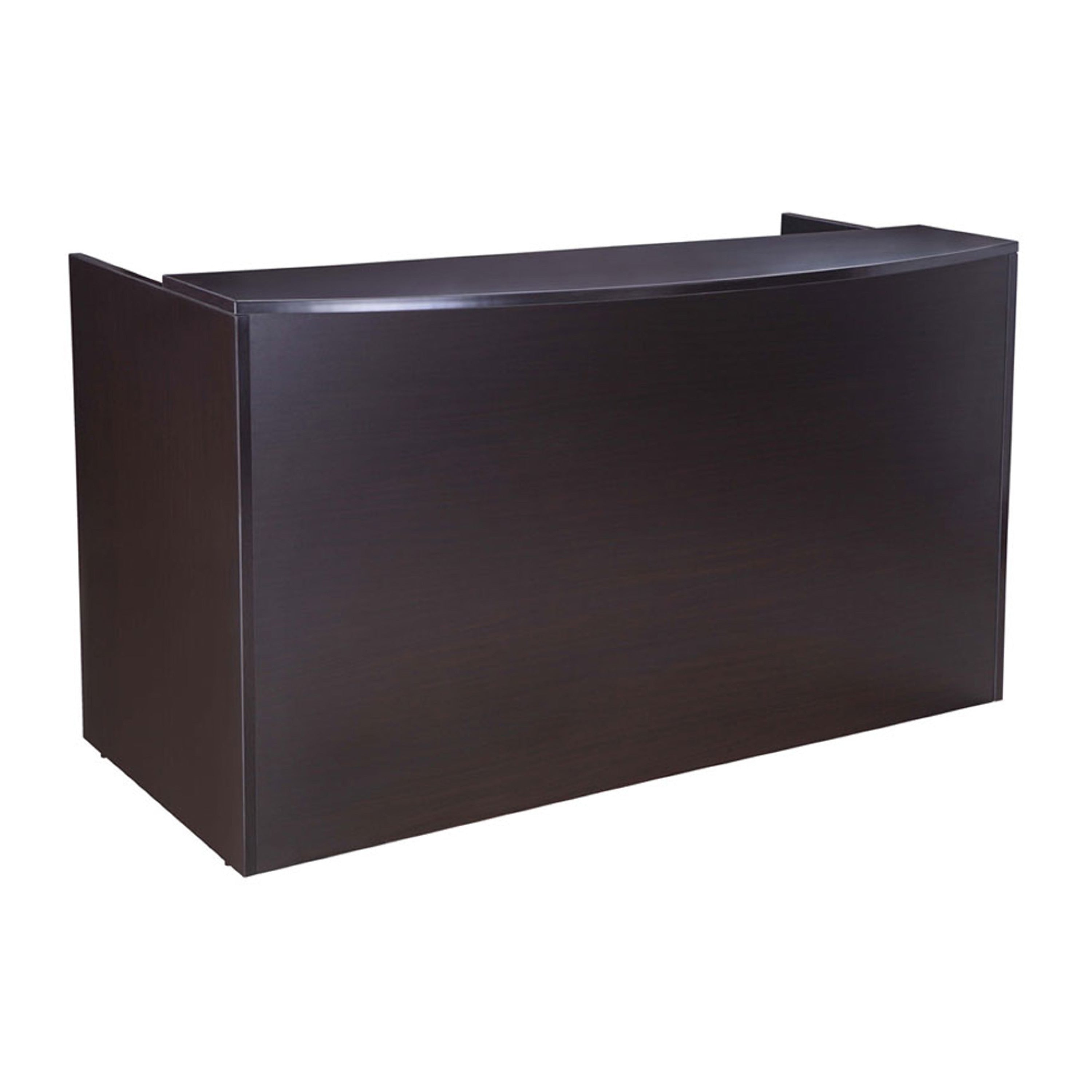Jery Reception Desk 71 Inch Modesty Panel Mocha Brown Melamine