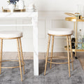 Jessa Counter Stool Modern Rustic Backless Stool With Hand Forged Metal Frame And Integrated Footrest
