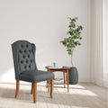 Osp Home Furnishings Jessica Tufted Fabric Wing Chair With Bronze Nailheads And Coffee Legs