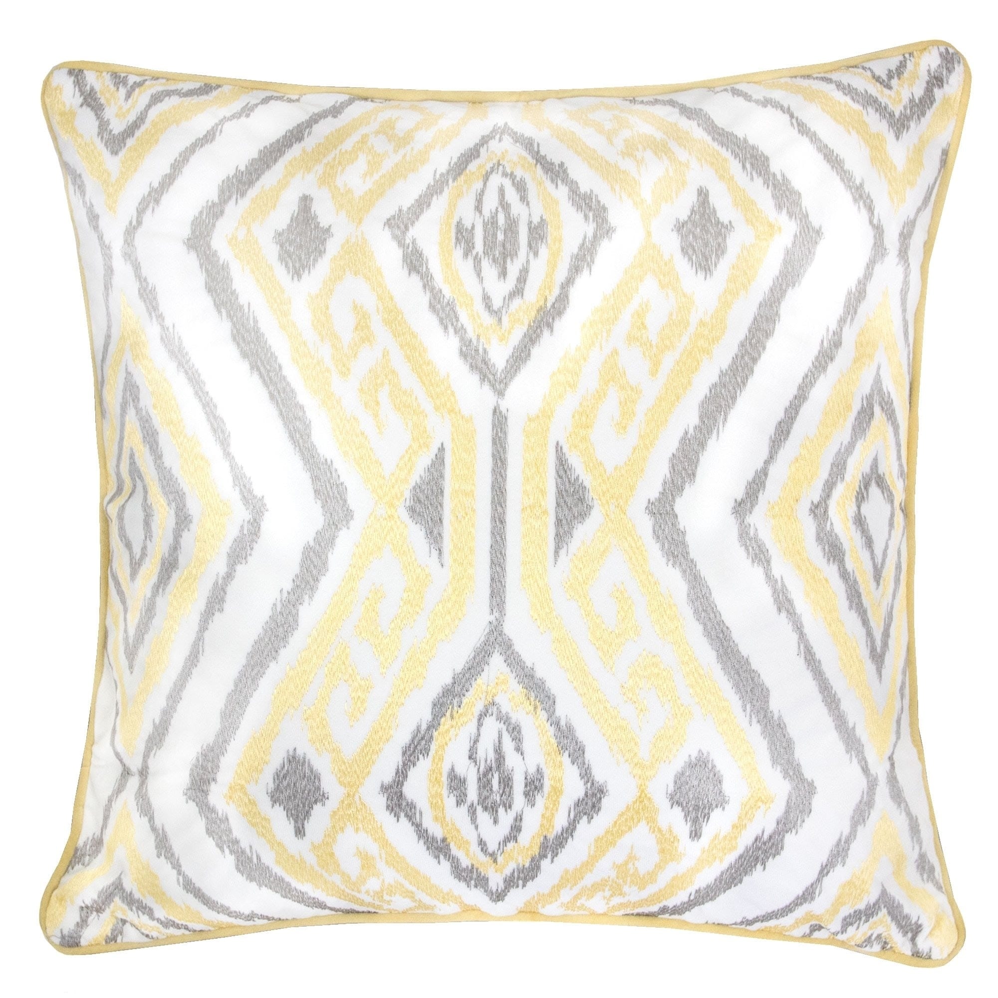 Jessie Ikat Embroidery 20 Square Decorative Throw Pillow