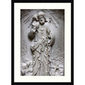 Jesus As A Shepherd Sculpture By Notre Dame De Bayeux Cathedral Wood Framed Wall Art Print