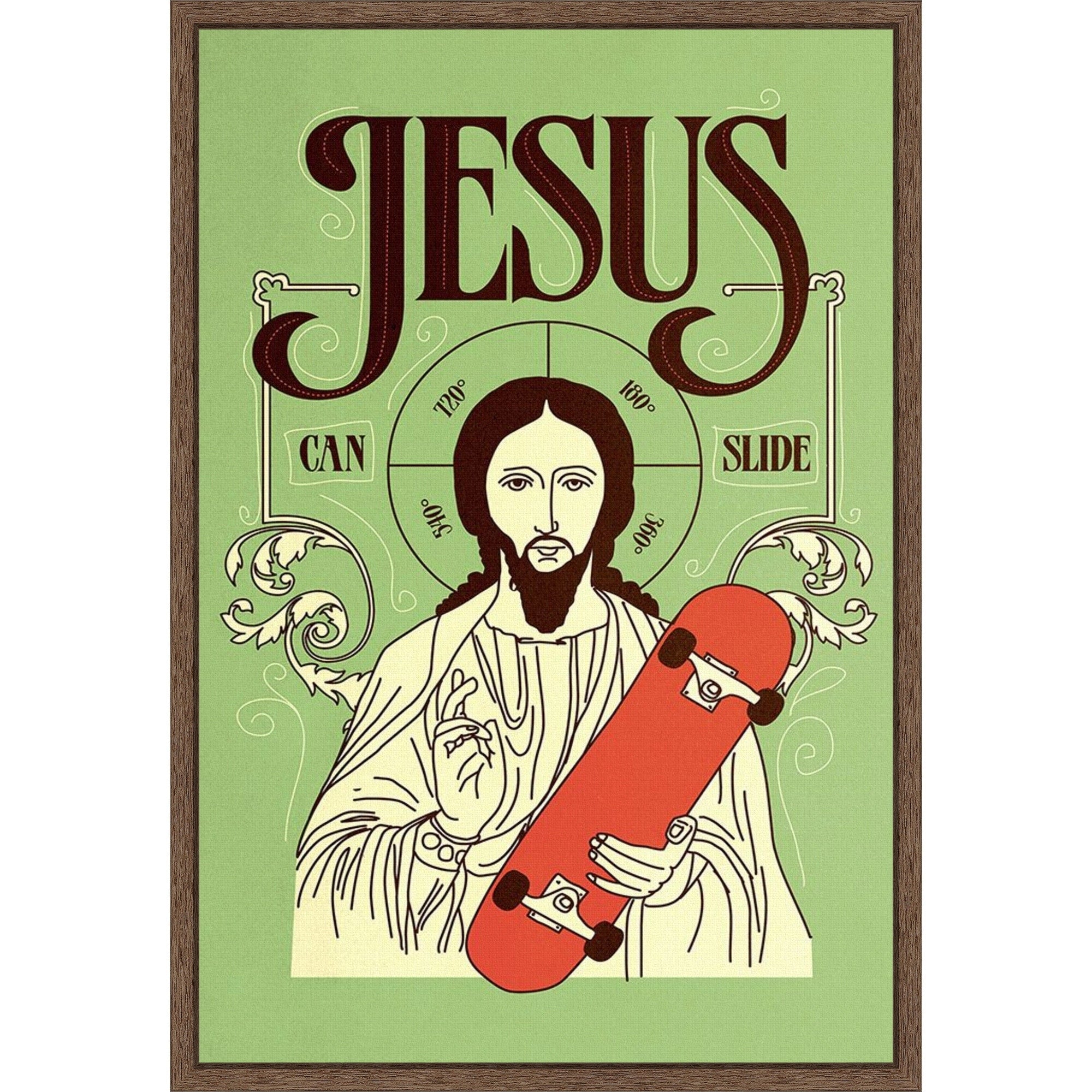 Jesus Can Slide By Robert Farkas Framed Canvas Wall Art Print