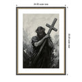 Jesus Christ Black White By Hugo Wood Framed Wall Art Print