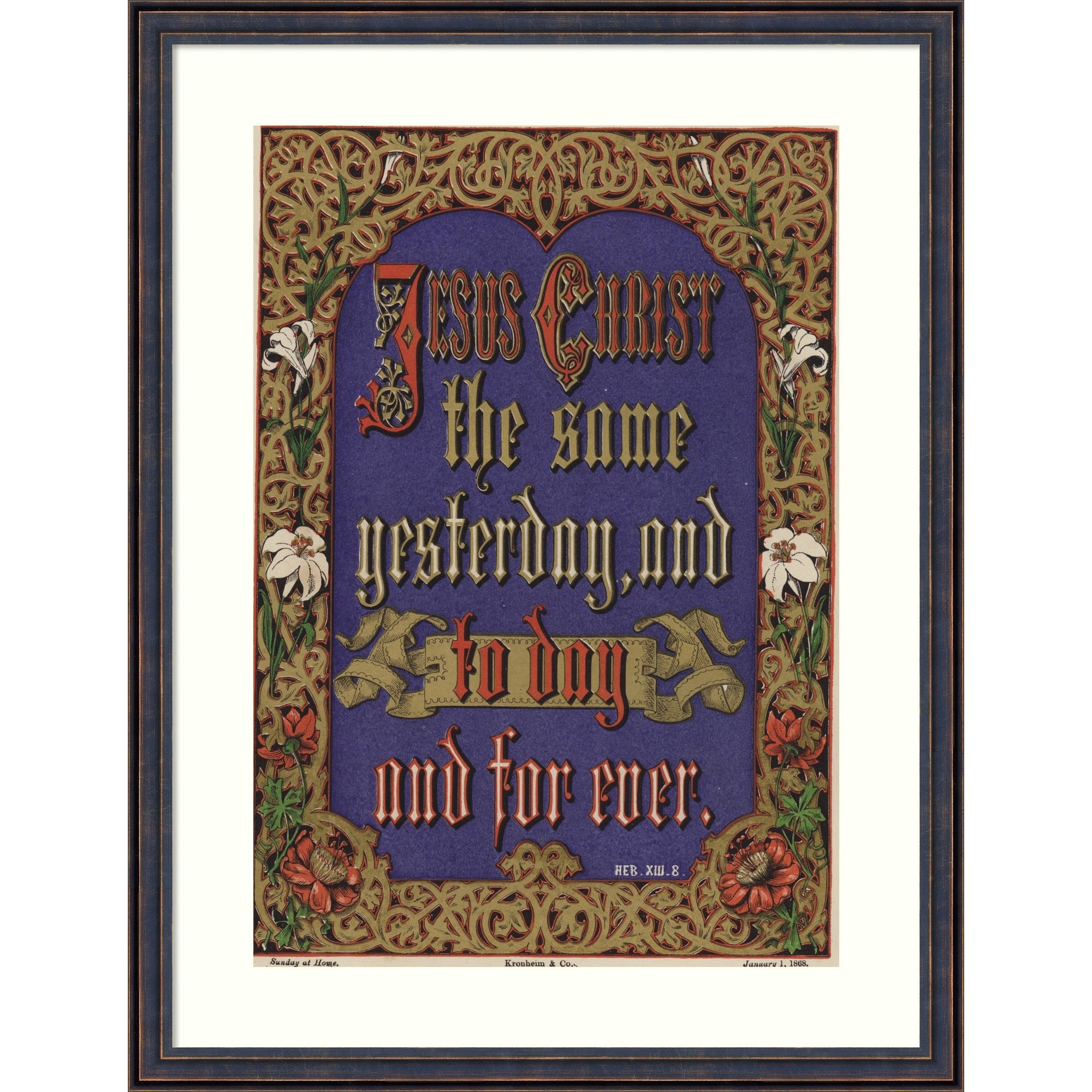 Jesus Christ Hebrews 13 8 By English School Wood Framed Wall Art Print