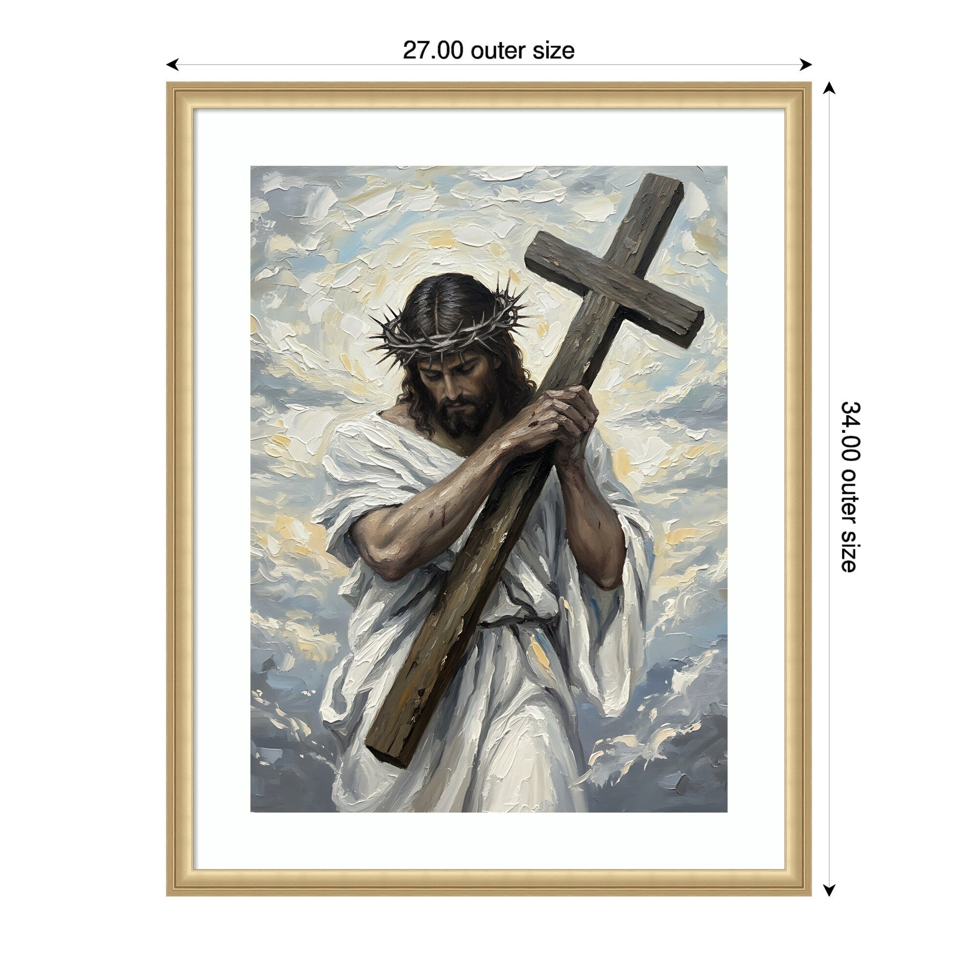 Jesus Christ By Hugo Wood Framed Wall Art Print