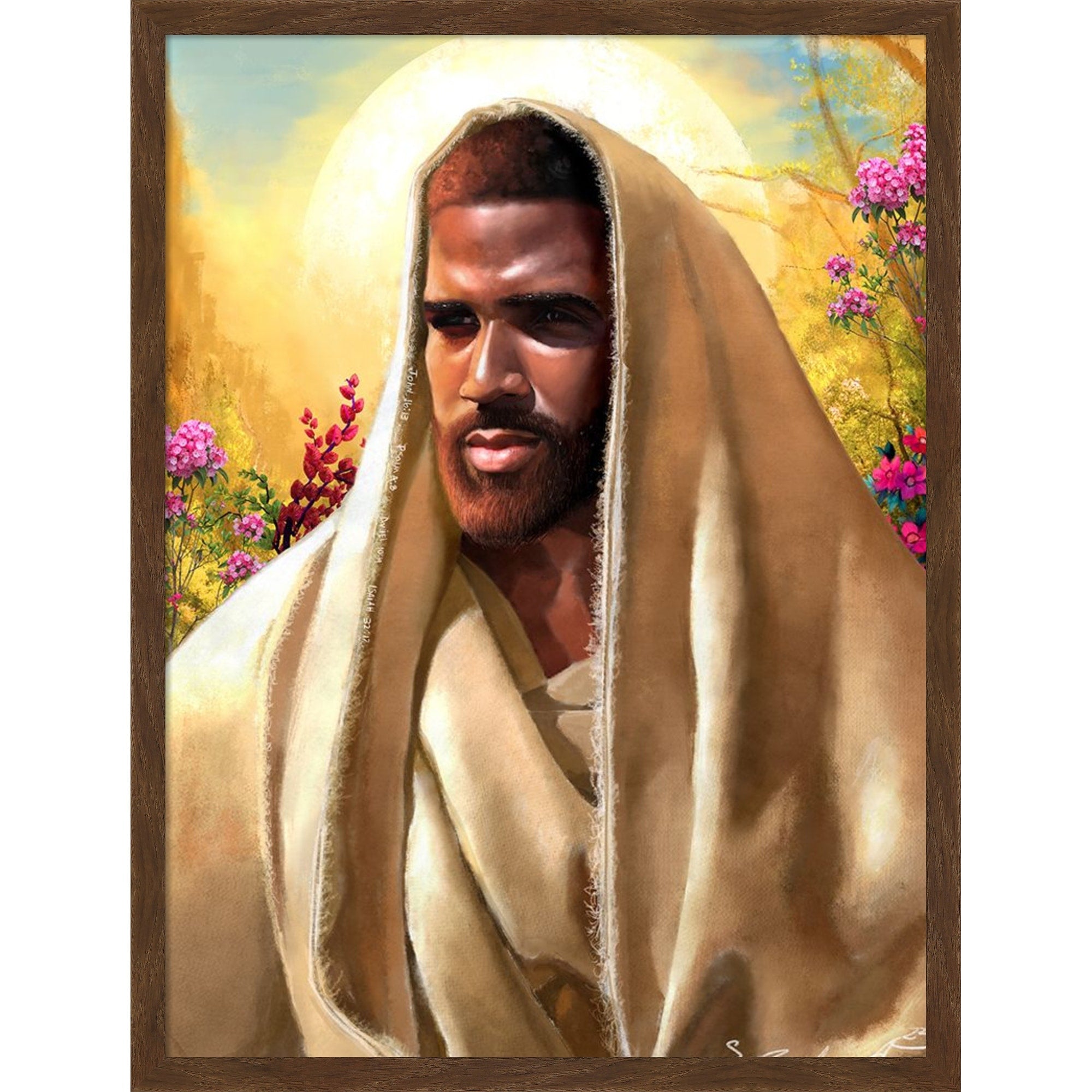 Jesus Peace By Salaam Muhammad Framed Mounted Canvas Wall Art Print