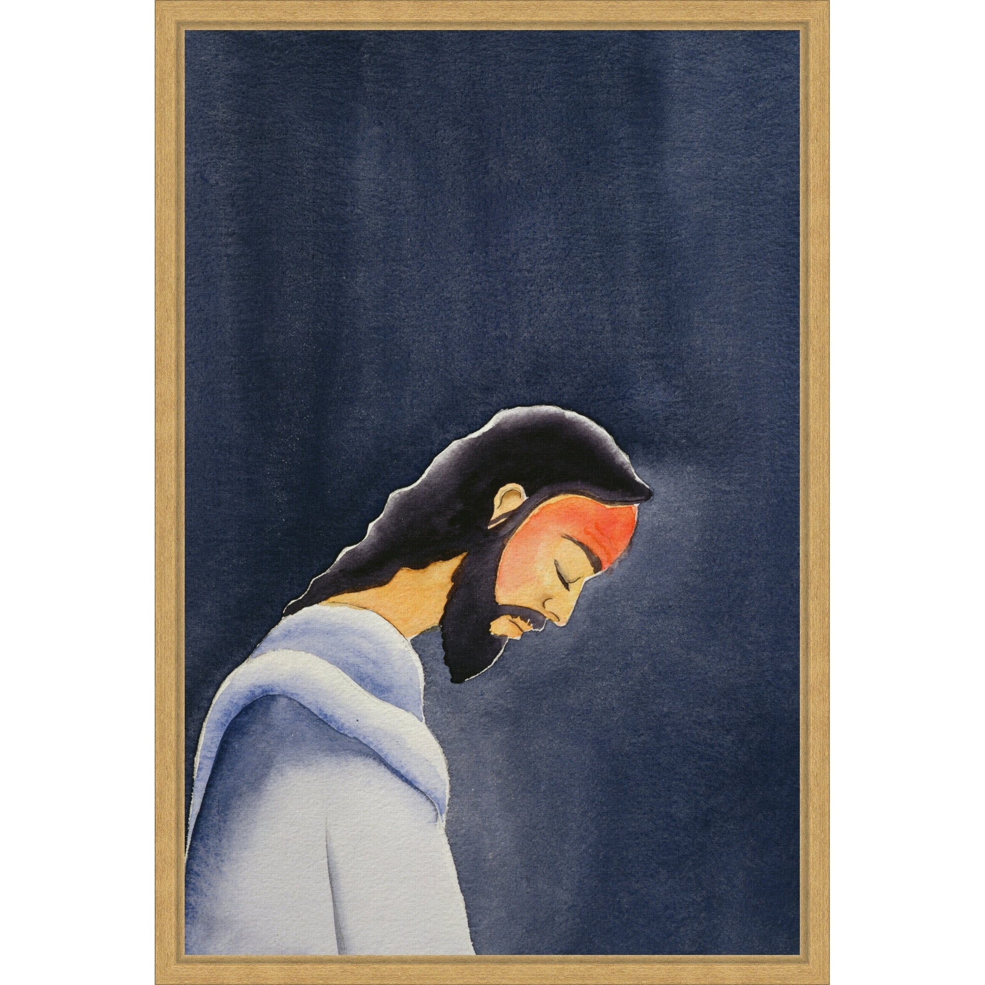 Jesus Prays In Gethsemane By Elizabeth Wang Framed Canvas Wall Art Print