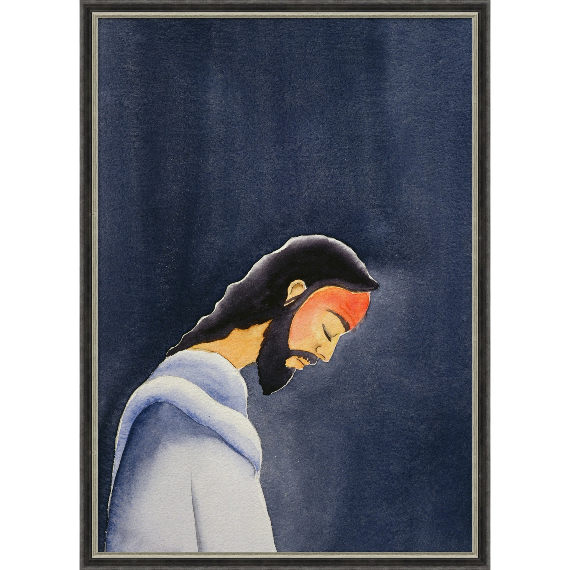 Jesus Prays In Gethsemane By Elizabeth Wang Framed Mounted Canvas Wall Art Print
