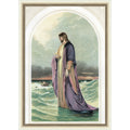 Jesus Walking On The Water Framed Mounted Canvas Wall Art Print