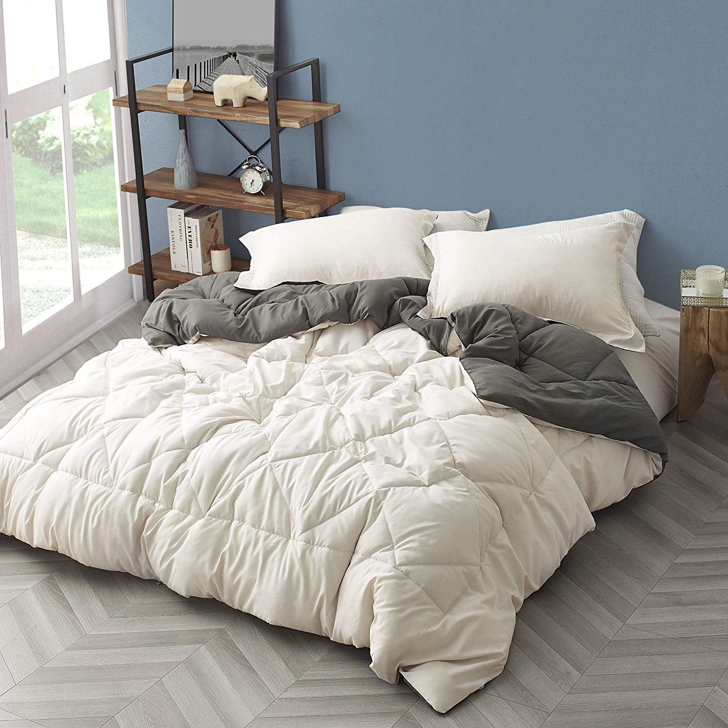 Jet Stream Pewter Reversible Oversized Comforter