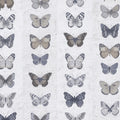 Jewel Butterflies Stripe Wallpaper Novelty In Blue Grey Dove Brown