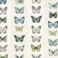 Jewel Butterflies Stripe Wallpaper Novelty In Green Blue Beige Black Lime