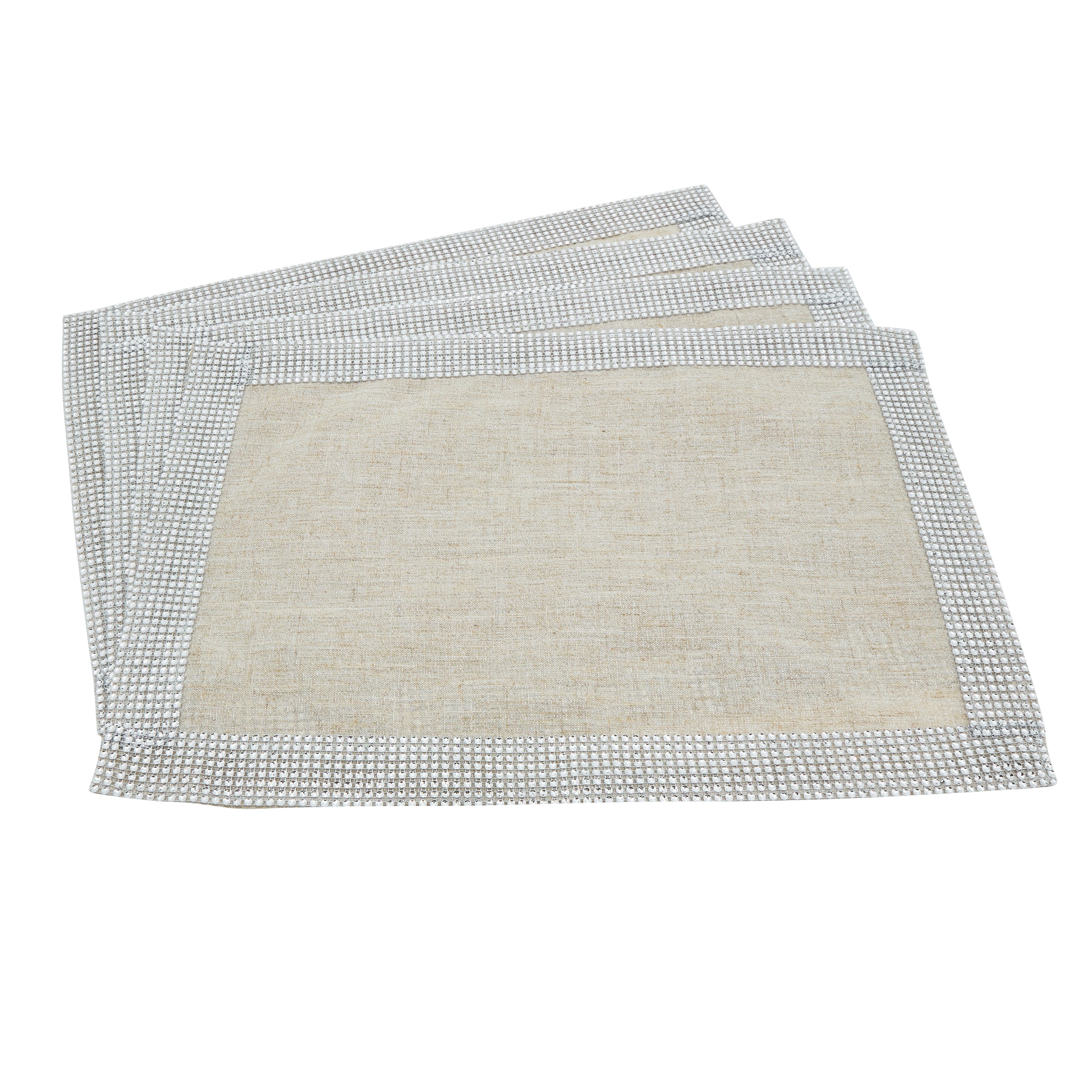 Jeweled Border Design Placemat Set Of 4 Pcs