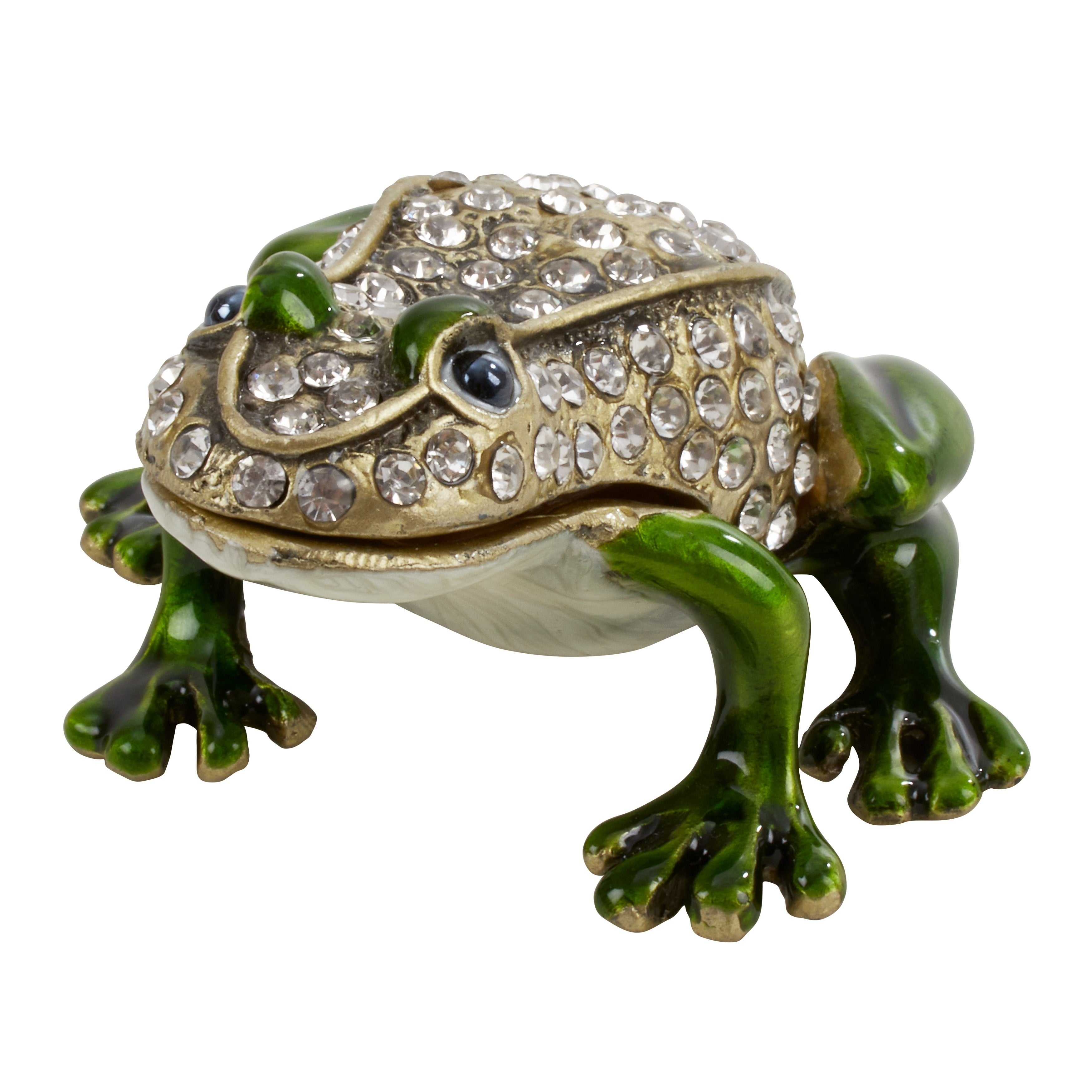 Jeweled Frog Figurine Box