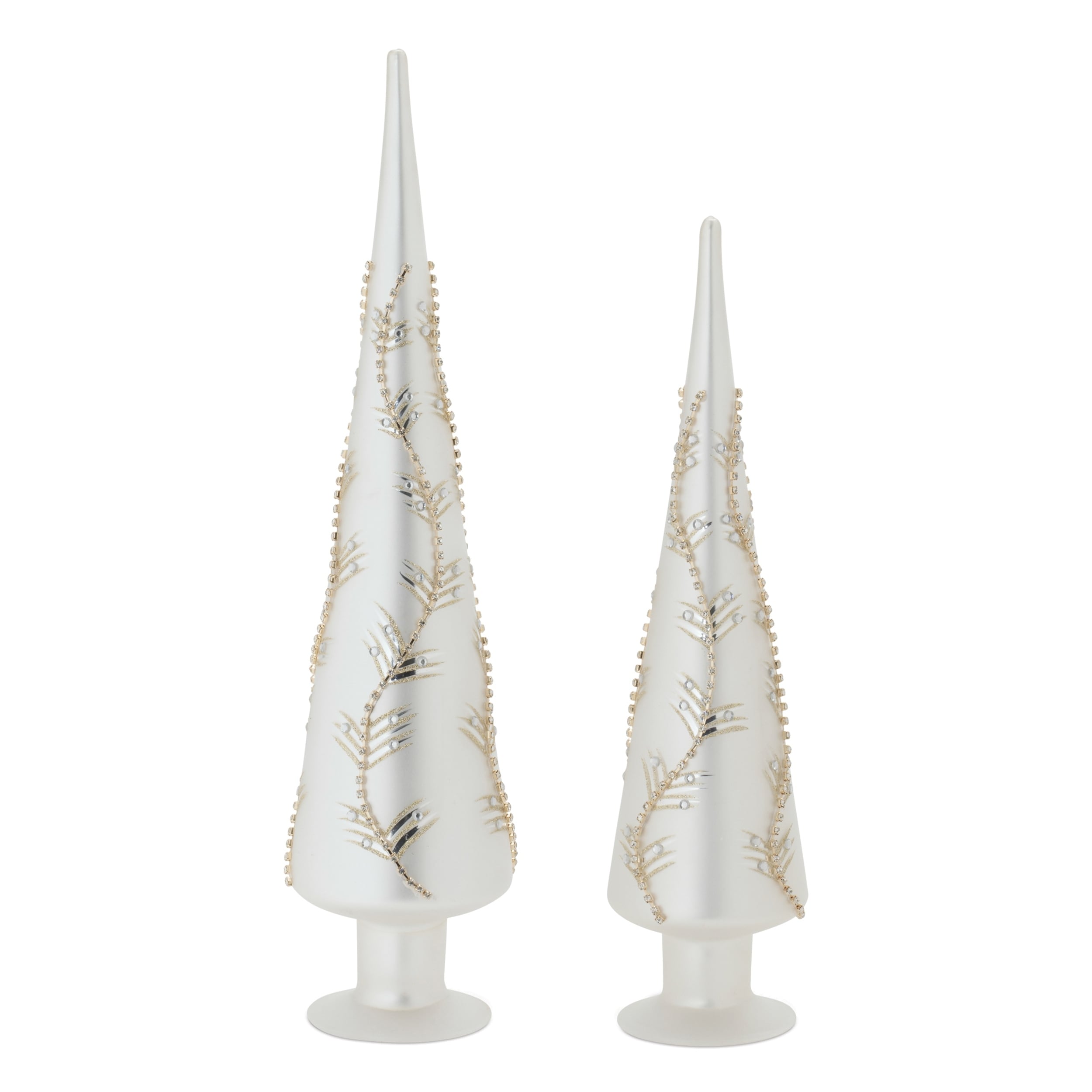 Jeweled Glass Finial Tree Set Of 2