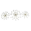 Jeweled Metal Sunburst Wall Mounted Hanging Sculpture Set Of 3