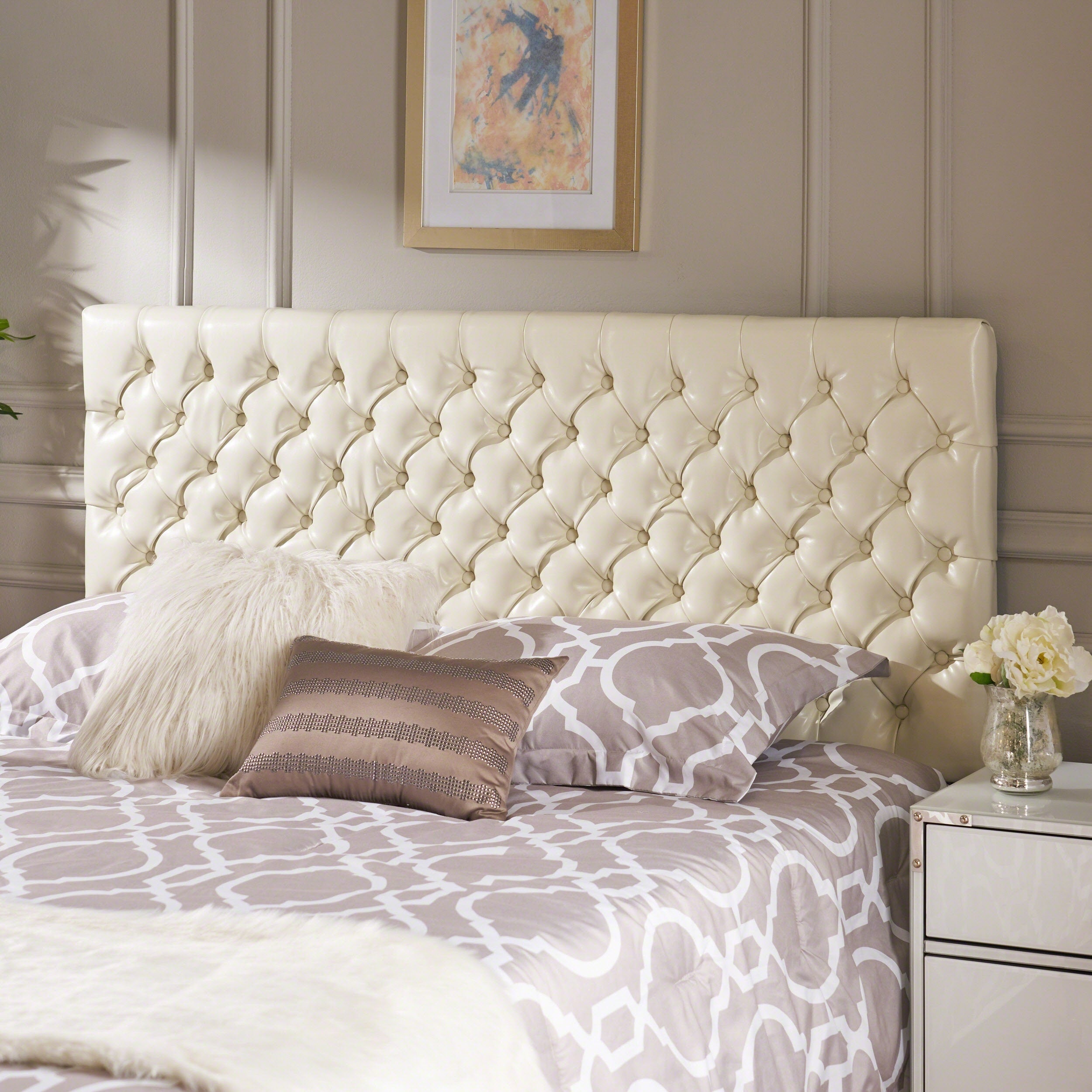 Jezebel Adjustable Full Queen Button Tufted Headboard By Christopher Knight Home