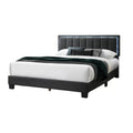 Jiana Full Bed Charcoal Gray Wool Upholstery Led Headboard