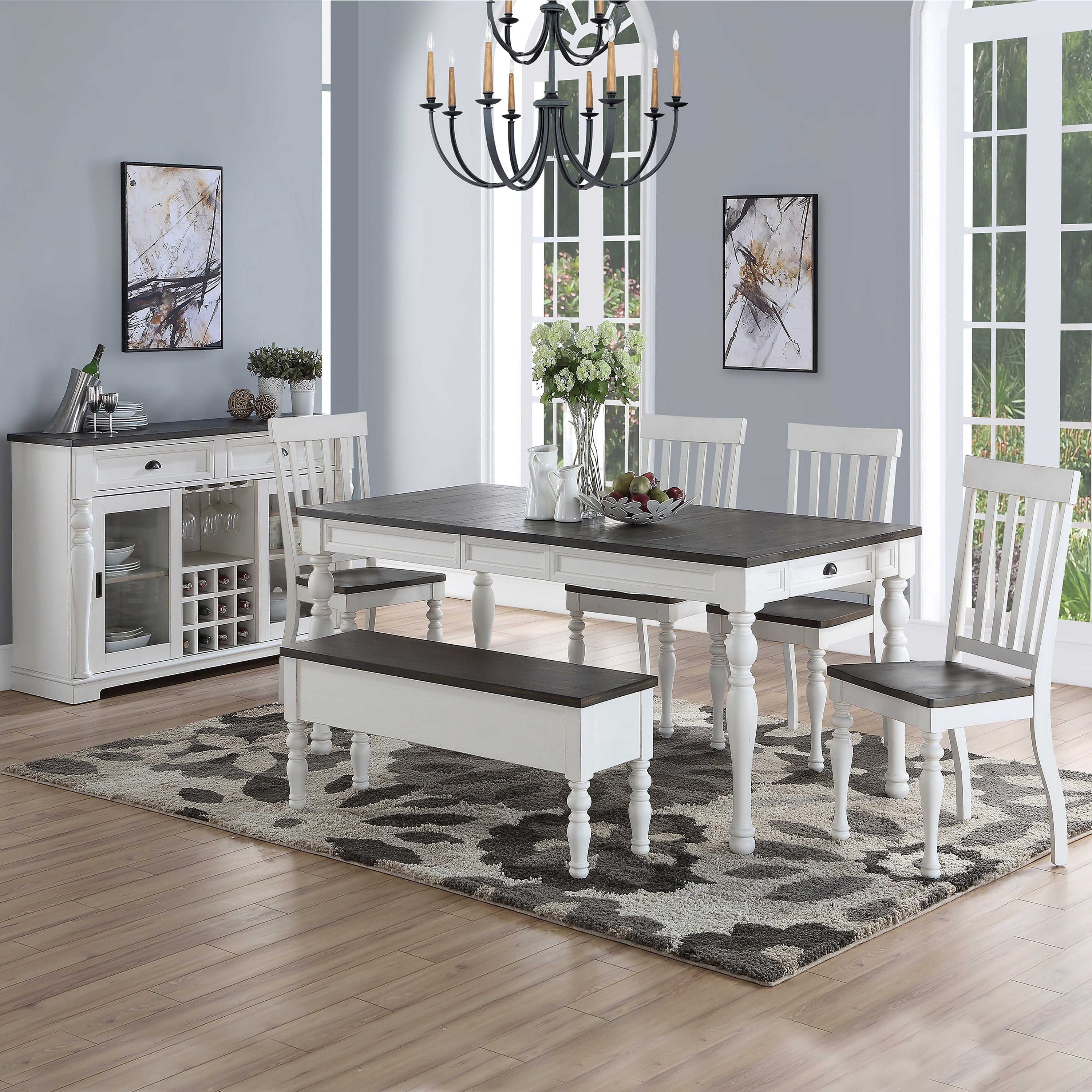 Jillian Farmhouse Two Tone Dining Set By Greyson Living