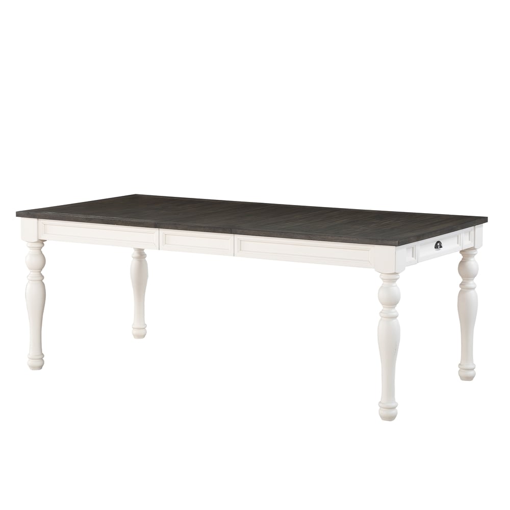 Jillian Farmhouse Two Tone 80 Inch Dining Table By Greyson Living Two Tone Soft White And Dark Oak