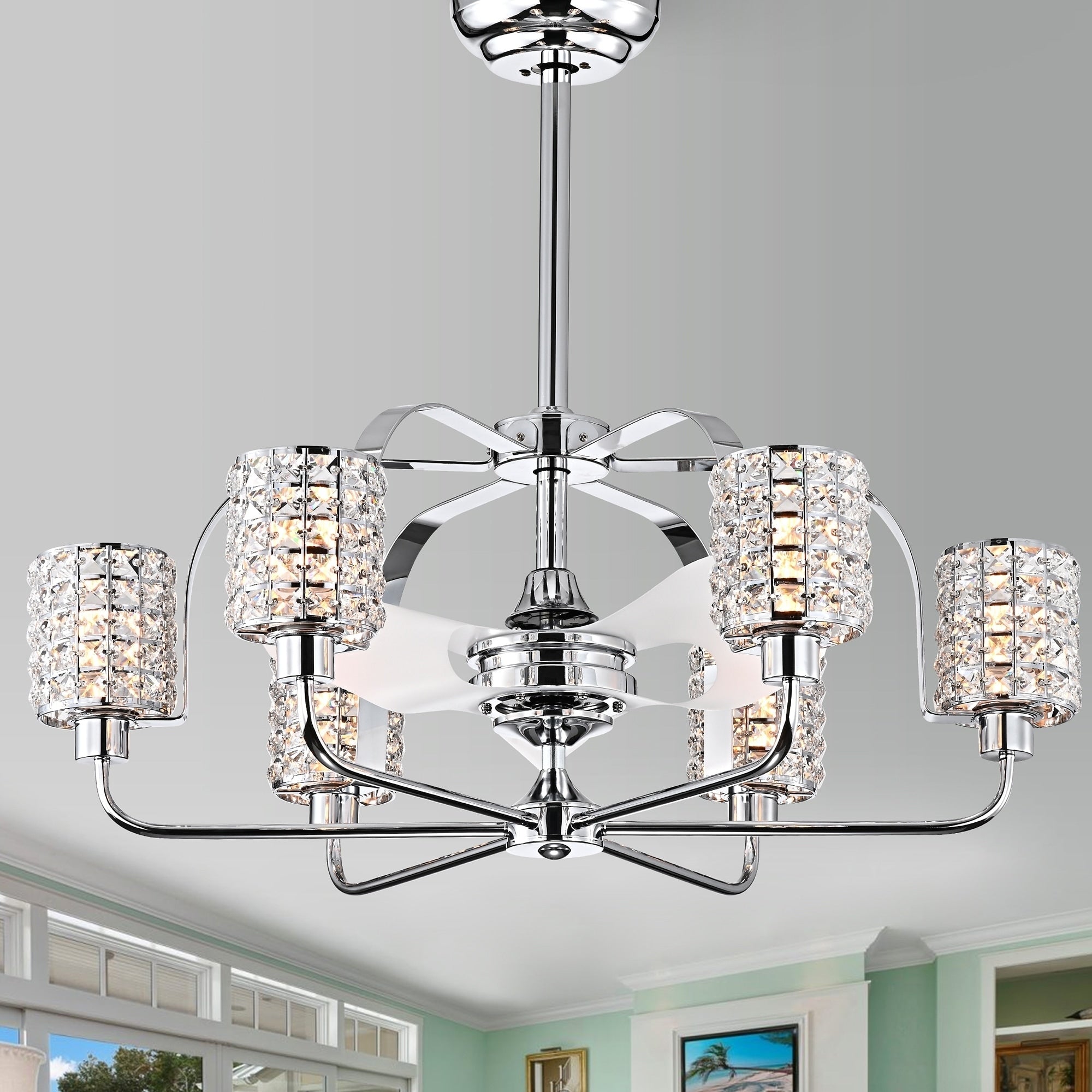 Joane 35 Inch 3 Blade 6 Light Fandelier