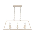 Joanie 34 Inch Wide 6 Light Linear Chandelier In Antique White 34In W X 14In D X 12.75In H
