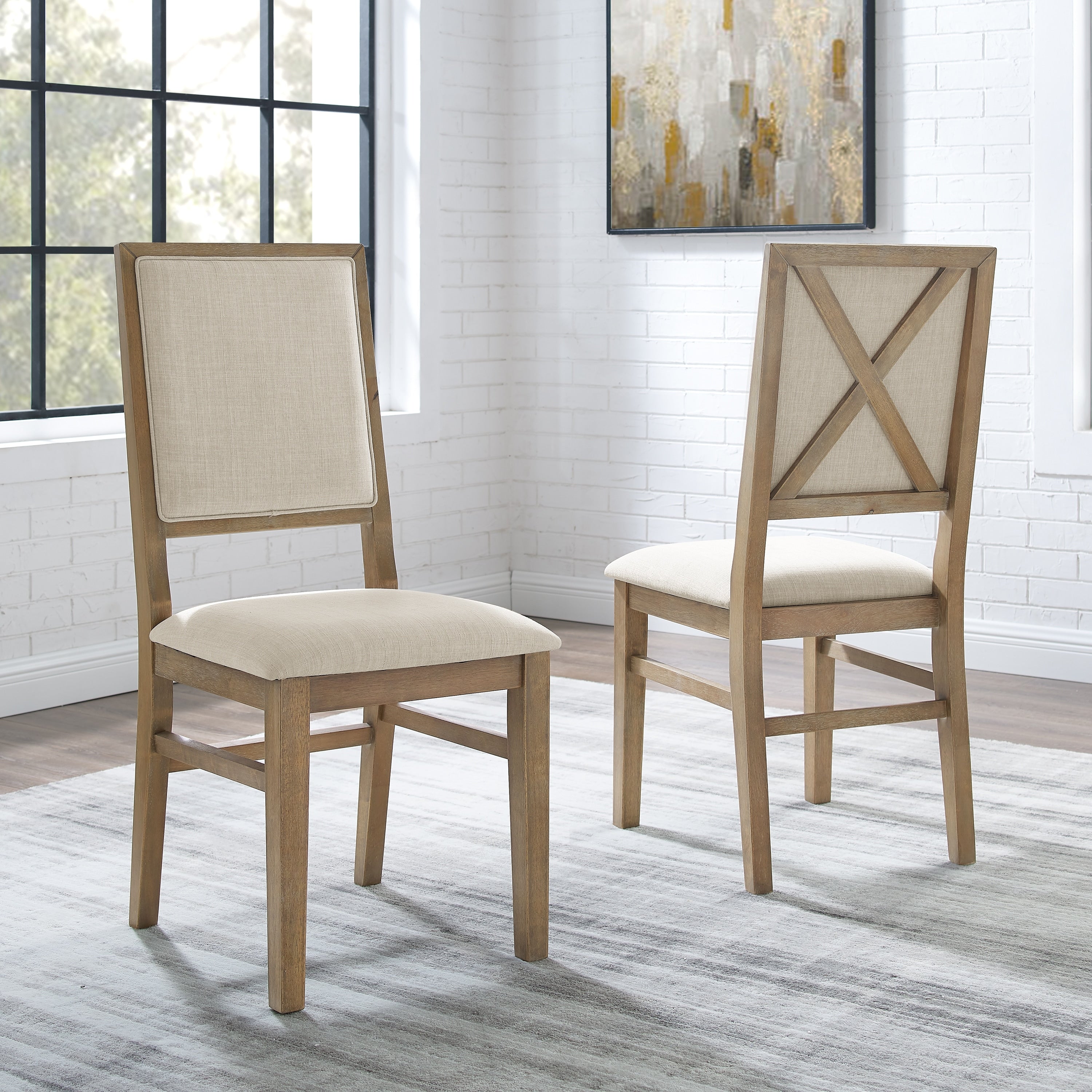Joanna 2Pc Upholstered Back Chair Set 18.25 W X 21 D X 39.88 H